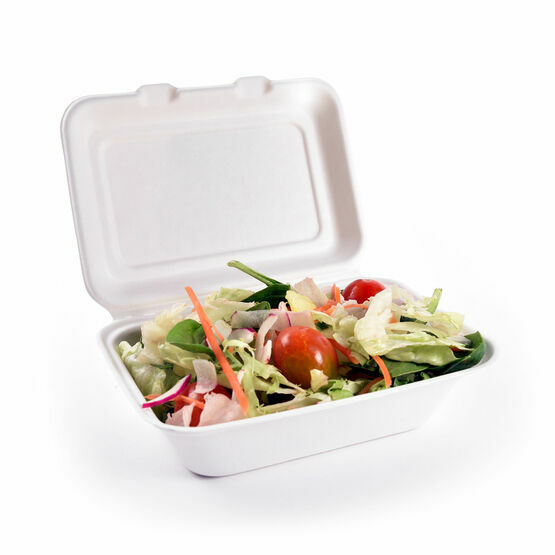 7 x 5" Bagasse Clamshell Food Containers – Eco Takeaway Boxes