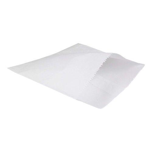“White sulphite paper bags, strong and lightweight, ideal for food service, bakeries, takeaways, and retail packaging”