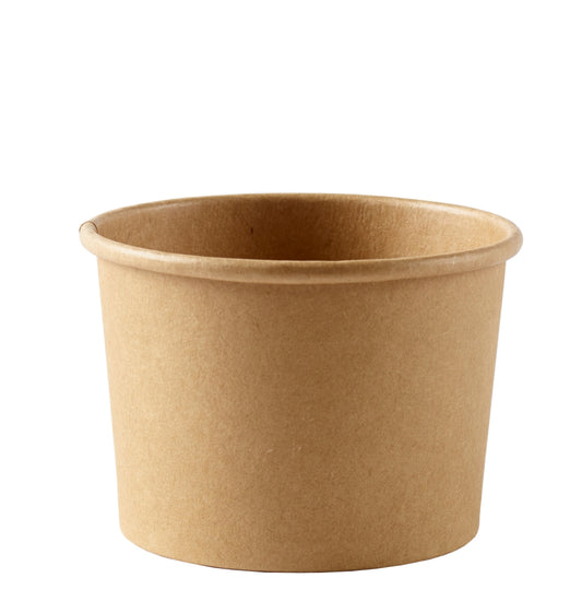 Brown paper cup on a white background
