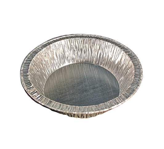 “Medium round aluminium pie foil 161, ideal for pork pies, quiches, tarts, and medium pastries”