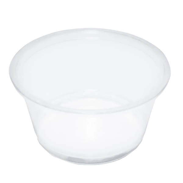 White plastic pot on a white background