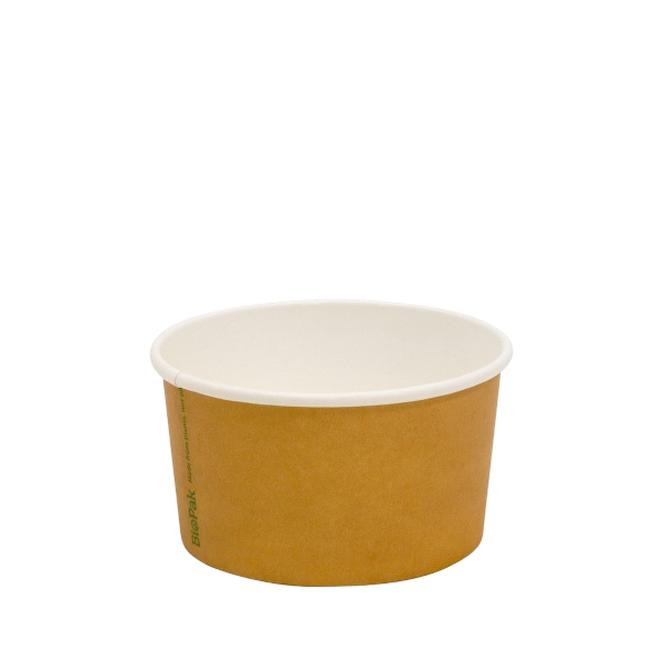Small 3oz kraft dessert tub for ice cream, gelato, and samples