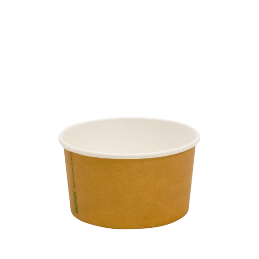 Small 3oz kraft dessert tub for ice cream, gelato, and samples