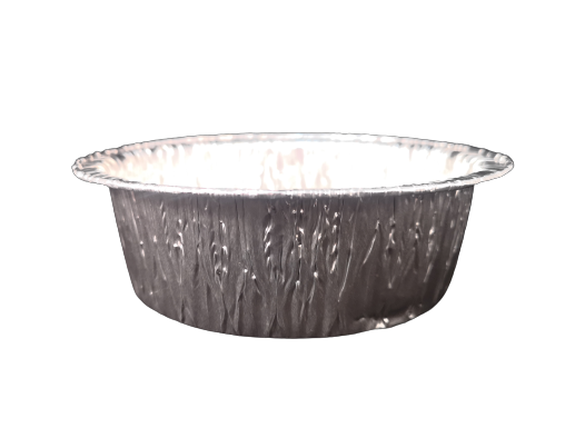 “Round deep aluminium pie foil 401, ideal for pork pies, deep quiches, tarts, and hearty pastries”