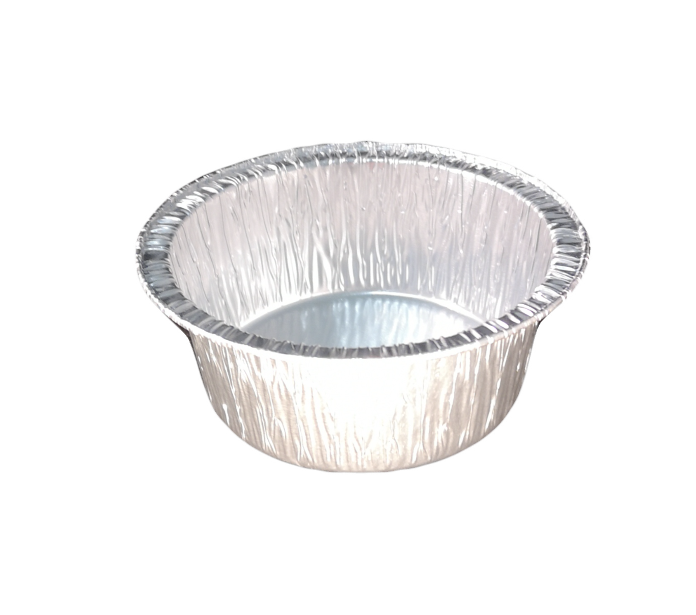 Aluminum foil cup on a white background