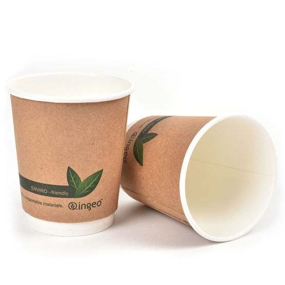 10oz Compostable Kraft Takeaway Coffee Cup – Double Wall