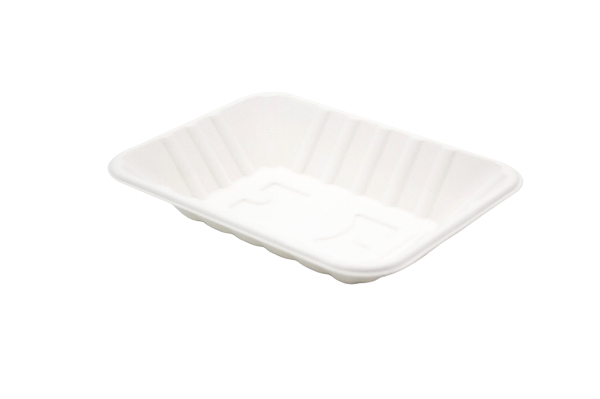No 1 bagasse food tray made from compostable sugarcane fibre for burgers, chips and street food