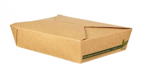 “No. 2 brown kraft food carton, strong takeaway box suitable for fish and chips, burgers, and hot food”
