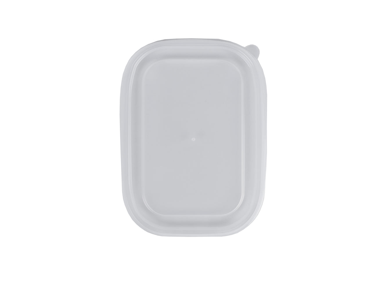 White rectangular plastic lid on a white background