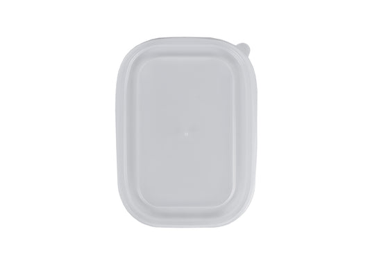 White rectangular plastic lid on a white background