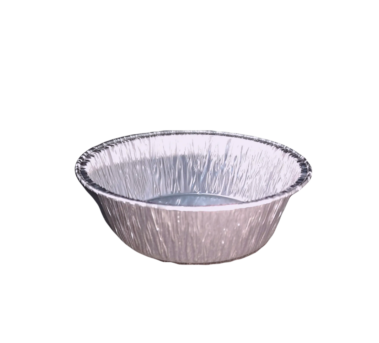 Aluminum foil bowl on a white background