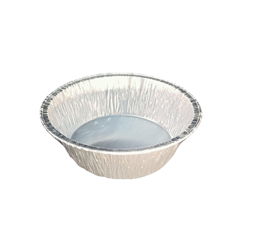 “Round aluminium pie foil CH13, ideal for pork pies, quiches, tarts, and medium pastries”