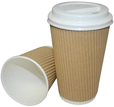 12oz Ripple Coffee Cups with Lids – Pack of 100