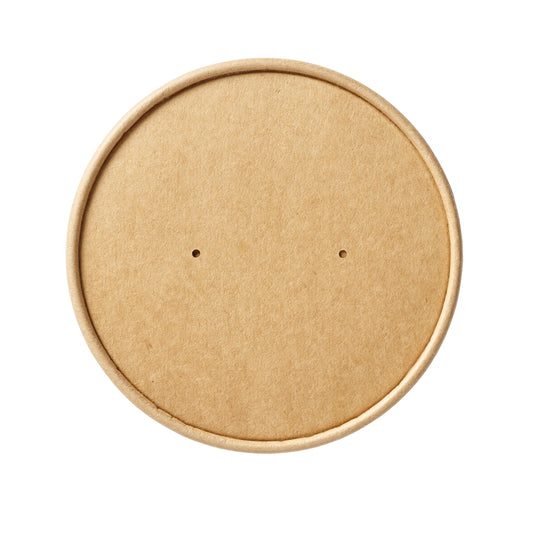 Vented Kraft Lids for 12oz & 16oz Takeaway Soup Containers